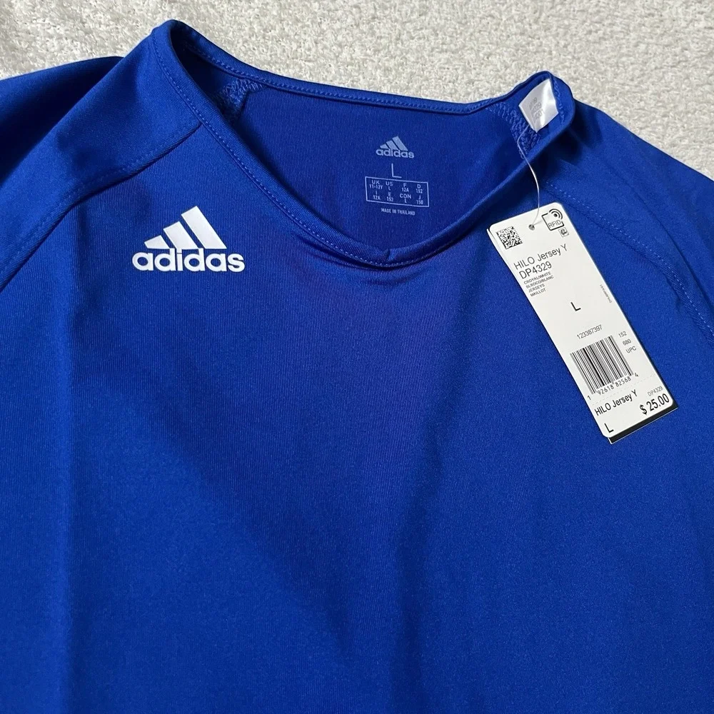 Adidas‎ Girl's Short sleeve shirt Athletic top Navy Blue youth Size Large New